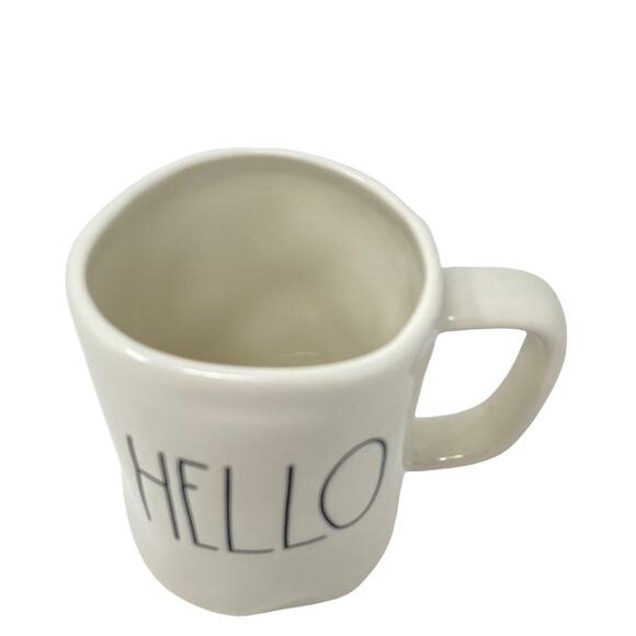 Rae Dunn Artisan Collection By Magenta HELLO White Ceramic Farmhouse Coffee Mug - Picture 2 of 7